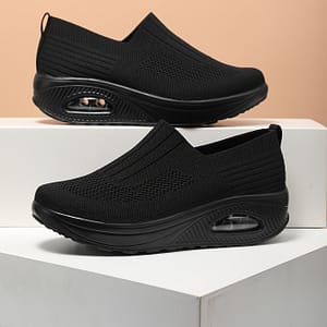 Fashion Knit Breathable Slip-on Casual Sneakers, Air Cushion Platform Outdoor Walking Shoes, Women’s Footwear Footwear Shop Online at Dubai Trades