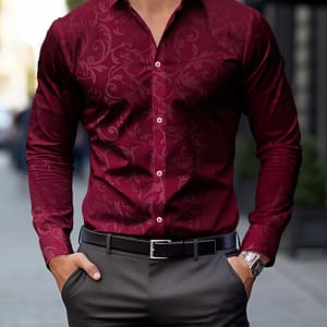 Fashion Polyester Casual Button- Shirt For Men – Woven Fabric With Printed Lapel Collar, Regular Fit, Non-stretch, 120g/m² – Cs5805 Casual Button-Down Shirts Shop Online at Dubai Trades