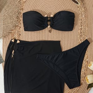 Fashionable And Elegant Vacation Swimsuit And Gauze Skirt 3 Piece Set Bikinis Shop Online at Dubai Trades