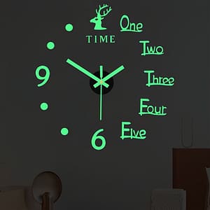 Fashionable And Simple Wall Clock Decoration With A Silent Deer Design, Diy Wall Sticker Clock Clocks Shop Online at Dubai Trades