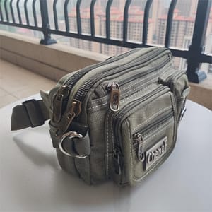 Fashionable Multi-layer Zipper Waist Bag Fanny Pack, Canvas Retro Basic Chest Bag Crossbody Bag Clothing, Shoes & Jewelry Shop Online at Dubai Trades