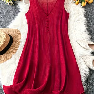 Fashionable Sleeveless Dress With A V-neck Clothing Shop Online at Dubai Trades