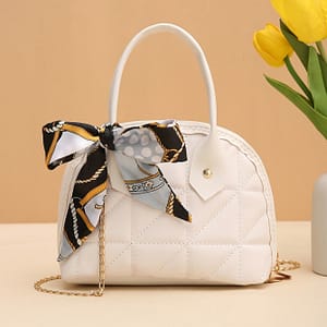Fashionable Women’s Shoulder Bag With A Diagonal Design, Featuring A Shell Shape, Scarf, Diamond Quilted, And A Stylish Chain For Crossbody Wear. Clothing, Shoes & Jewelry Shop Online at Dubai Trades