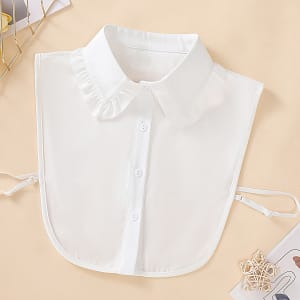 Festive White Collar Petticoat – Semi-blouse Style, Polyester Fabric, Everyday Wear Accessories Shop Online at Dubai Trades 2
