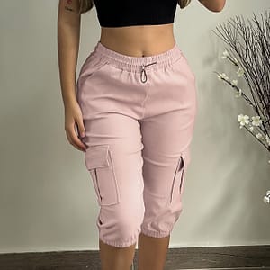 Flap Pocket Capris Cargo Pants, Casual Drawstring Solid Color Sporty Pants, Women’s Clothing Clothing Shop Online at Dubai Trades