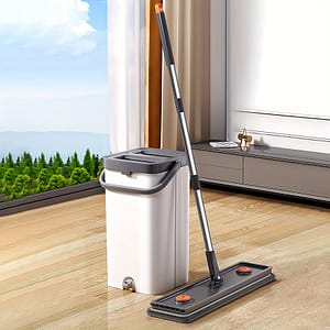 Flat Mop And Bucket Set, Multi-surface Cleaning System, Abs Material, With Self-wringing Technology, For Living Room, Bedroom, Bathroom, Kitchen, Floors, Walls, Glass, Manual Cleaning Supplies Shop Online at Dubai Trades