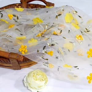 Floral Embroidered Tulle Fabric – Soft, Sheer, And Diy Dresses, Wedding Gowns, Curtains, Tablecloths, And Handbags (1 Yard) Arts, Crafts & Sewing Shop Online at Dubai Trades