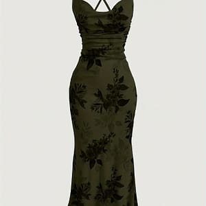 Floral Print Crisscross Cami Dress, Elegant Sleeveless Spaghetti Strap Dress For , Women’s Clothing Clothing Shop Online at Dubai Trades