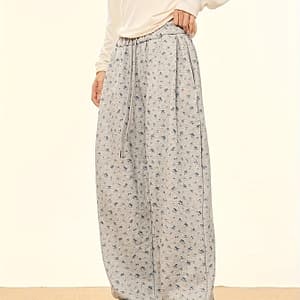 Floral Print Drawstring Waist Wide Leg Pants, Casual & High Waist Pants For , Women’s Clothing Clothing Shop Online at Dubai Trades