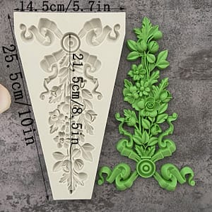 Floral Vine Pattern Silicone Mold For Cake Decorating – Bpa-free, Food Grade Fondant & Chocolate Oven/microwave Safe, Dishwasher Friendly Kitchen Gadget Bakeware Shop Online at Dubai Trades