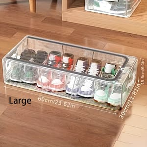 Foldable Transparent Shoe Storage Box With Heavy-duty Steel Frame, Versatile Under-bed Organizer For Shoes, And Clothes, Fashionable Nylon Clothing, Shoes & Jewelry Shop Online at Dubai Trades