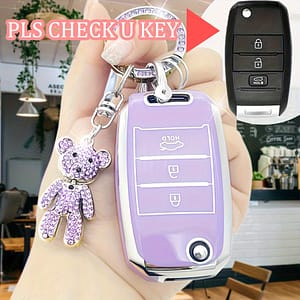 For Car Key Fob Cover With Bear, Key Holder Soft Tpu Key Case Shell For K5 K3/kx3 For Cacarlike For Rio For Case, White, Gifts For Valentine Automotive Shop Online at Dubai Trades
