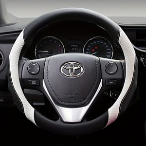 For Compatible Pu Leather Steering Wheel Cover With Inner Ring – Anti-slip, Breathable, Soft Grip, Thick, Durable, Sport Style Design Automotive Shop Online at Dubai Trades