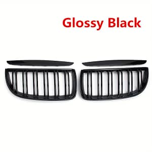 For E90 E91 Pre-facelift 2005-2008 Racing Grille Covers: Black, Double Slat, Abs Material, Polished Automotive Shop Online at Dubai Trades