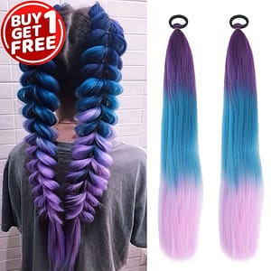 Free Synthetic Straight Ponytail With Hair Tie Braiding Hair Ponytail Hair Extensions Hair Accessories For Women New Year Use For Halloween Christmas Beauty & Personal Care Shop Online at Dubai Trades