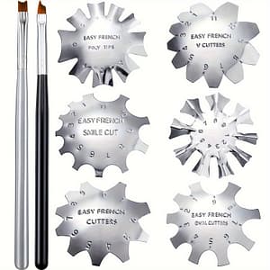 French Nail Art Template Set With 8pcs Nail Art Pens Stainless Steel French Nail Template Kit Beauty & Personal Care Shop Online at Dubai Trades