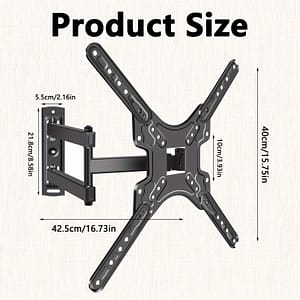 Full Motion Tv Mount, Swivel Articulating Tilt Tv Wall Mount For 26-60 Inch Led, , Wall Mount Tv Bracket With Vesa 400x400mm Up To 66 Lbs, Perfect Center Design Accessories Shop Online at Dubai Trades 2