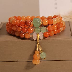Funky Bracelet With Pumpkin & Gourd Beads – Natural Stone, Perfect Gift For Boyfriend, Girlfriend, Or Best Friend Bracelets Shop Online at Dubai Trades
