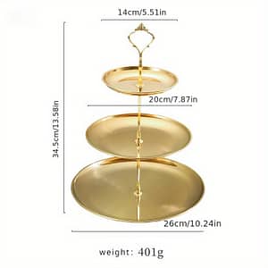 Gatherings, Elegant Stainless Steel 2- Dessert Stand – For Snacks, Fruits & Display In Living Or Kitchen Cake Stands Shop Online at Dubai Trades