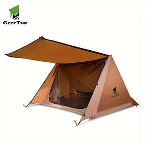 Geertop 2-person Waterproof Tent – Pole-free Shelter For Camping, Hiking & Backpacking, Brown, 3.3 Lbs, 7x5ft, Survival Shelter With Mesh Ventilation System, Camping Accessories Camping & Hiking Shop Online at Dubai Trades
