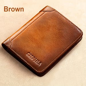 Genuine Leather Bifold Short Wallets For Men, Vintage Rfid Blocking Multifunction Id Credit Card Holder , License Holder Gifts For Men Accessories Shop Online at Dubai Trades