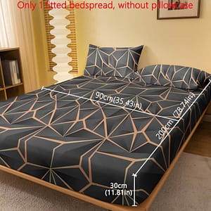 Geometric Pattern Sheet – Brushed Polyester, For Fit, Machine Washable – For Bedroom & (pillowcase Not Included), Christmas Present Bedding Shop Online at Dubai Trades 2