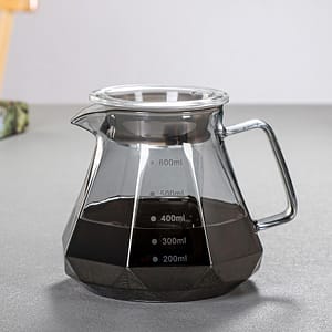 Glass Coffee Carafe With Infuser, , 600ml Capacity, Heat-resistant Diamond-shaped Glass , With Reusable Metal Filter, For No Electricity Needed Coffee Machine Accessories Shop Online at Dubai Trades