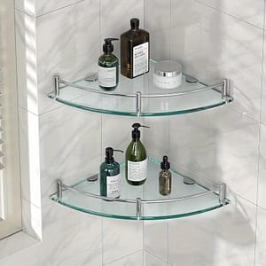Glass Shower Shelves Caddies Tempered Bathroom Glass Shelf With Mounted Drill Hole For Corner Shower Shelf For Inside Shower 2 Pack Bath Shop Online at Dubai Trades