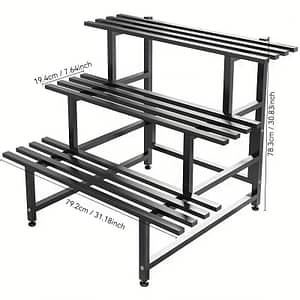 Gmbin 3-storey Balcony Flower Stand, Balcony Floor-standing Shelf, Air-conditioned Outdoor Shelf, Outdoor Bonsai Flower Stand, Floor-standing Succulent Plant Display Shelf Gardening & Lawn Care Shop Online at Dubai Trades