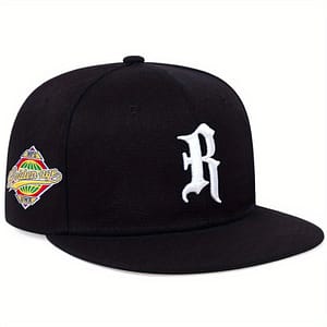 Gothic R Embroidery Snapback Hat Solid Color Hip Hop Baseball Cap Unisex Casual Adjustable Dad Hat For Women Men Accessories Shop Online at Dubai Trades