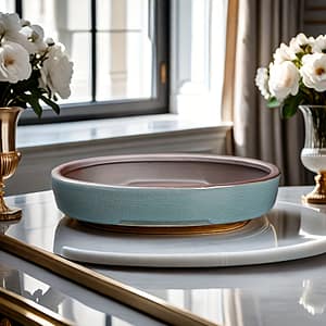Goyao Ceramic Bonsai Landscape Elliptical Container Green Plant Flower Pot Gardening & Lawn Care Shop Online at Dubai Trades