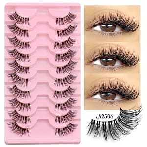 Groinneya 10 Pairs Half Lashes Clear Band Eyelashes Cat Eye False Eyelashes Short Soft 3d Mink Eyelashes Soft Natural Makeup Beauty & Personal Care Shop Online at Dubai Trades