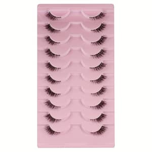 Half Eyelashes, Natural Pairs Thick Cat Eye Eyelashes 10mm Wispy Eyelashes With Transparent Band Short False Eyelashes 3d04-10f Beauty & Personal Care Shop Online at Dubai Trades