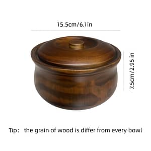 Handcrafted Solid Wood Serving Bowl With Lid – Rice, Noodles & Soup – & Dining Accessory Bowls Shop Online at Dubai Trades