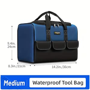 Heavy Duty Tool Bag With Wide Mouth For Tool Storage, Carrier And Organizer, Tool Bag For Men, Wide Mouth Tool Bag With Inside Pockets Business, Industry & Science Shop Online at Dubai Trades