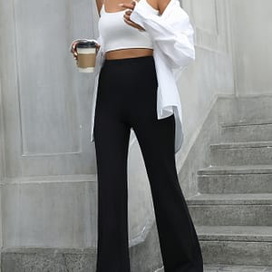 High Waist Flare Leg Pants, Casual Forbidden Pants For , Women’s Clothing Clothing Shop Online at Dubai Trades