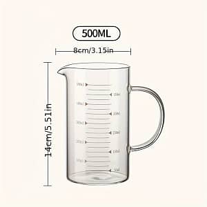 High-temperature Resistant Glass Measuring Cup With Scale And Handle, Eggbeater Cup, Microwave Oven, For Heating , Transparent 1pc Cups Shop Online at Dubai Trades