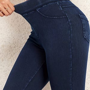 High-waist Slimming Jeggings With Pockets – , Mid Support Stretchy Leggings For Women, Hand Wash Or Clothing Shop Online at Dubai Trades