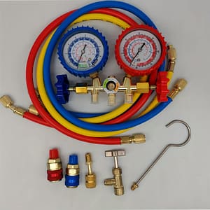 Hvac Manifold Gauge Set With Hoses And Hook, A/c Refrigeration Kit Compatible With R12, R22, R502, R134a Refrigerants, Insulation Material Construction Air Conditioning Tools & Equipment Shop Online at Dubai Trades