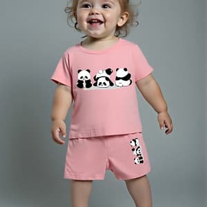 Infant And Children’s Short Sleeve Cute Pattern Top And Casual Shorts Set For Spring And Summer, Outdoor Baby Shop Online at Dubai Trades 2