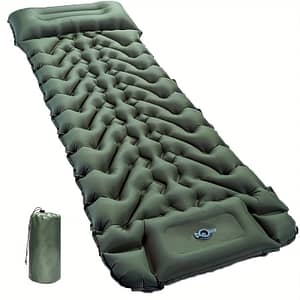 Inflatable Sleeping Pad With Built-in Pillow & Pump – Ideal For Camping, Travel & Hiking | Nylon, Includes Repair Kit & Storage Bag Air Mattresses Shop Online at Dubai Trades