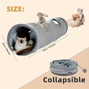 Interactive Cat Tunnel Toy, Foldable Double-sided Play Tube, Indoor Kitten Hide And Seek Fun, Cat Tent For Pet Entertainment Cats Shop Online at Dubai Trades 2