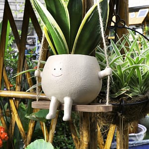 Irregular Shape Resin Wall Hanging Planter With Plant Stand – Contemporary Style, Indoor And Outdoor Available Gardening & Lawn Care Shop Online at Dubai Trades
