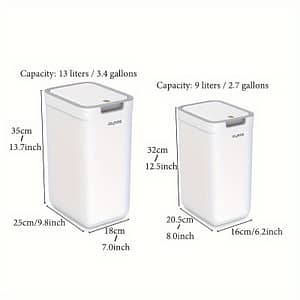 Joybos 2pcs White Narrow Slit Plastic Trash Can With Lid, Large Capacity, Bathroom Waste Bin, Home Essential Garbage Basket Home & Kitchen Shop Online at Dubai Trades