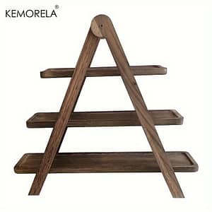 Kemorela Elegant 3-tier Wooden Cake Stand – Food-safe Display Tray For Cupcakes, Pastries & Desserts With Decorative Toppers – Weddings, Parties & Restaurants Dining & Entertaining Shop Online at Dubai Trades