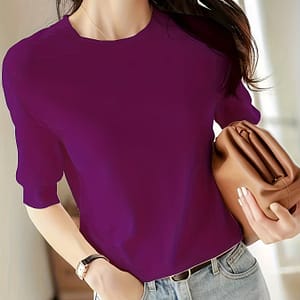 Knitted Short-sleeve Pullover Made Of, Soft, Comfortable, , And Minimalist. Clothing Shop Online at Dubai Trades