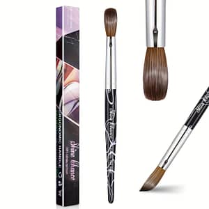 Kolinsky Hair Oval Nail Brush For Acrylic Application, Professional Nail Extension Manicure Tool Striped Nail Drawing Pen For Diy Beauty & Personal Care Shop Online at Dubai Trades