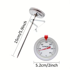 Kt Thermo Stainless Steel Deep Fry Thermometer With Pot Clip – Long Probe For Bbq, Baking & Cooking, Food-safe Kitchen Gadget, Kt Thermo Home & Kitchen Shop Online at Dubai Trades