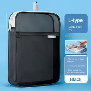 L-shaped Pouch – Transparent, Portable Document & Test Organizer For And Office Use Binder Accessories Shop Online at Dubai Trades
