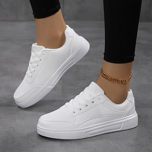 Ladies’ Plus-size White Casual Sneakers, Spring And Summer Vacations, Lightweight And Comfortable, Suitable For The Gym. Clothing, Shoes & Jewelry Shop Online at Dubai Trades